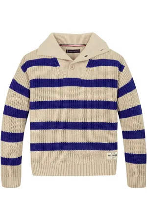 Tommy Hilfiger Stripe Mock Neck Jumper10 lat (140 cm)