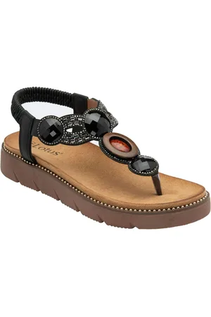 Lotus Toe Thong Wedge Sandalseu39