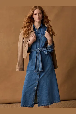 Next Western Midi 100% Cotton Denim Shirt Dress44 Wysoki