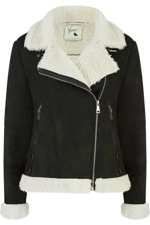 Yumi Faux Suede And Shearling Biker Jacket44