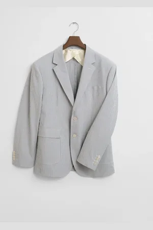 GANT Slim Fit Seersucker 100% Cotton Suit Jacket52 R