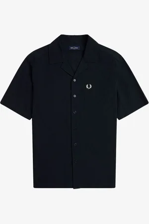 Fred Perry Crepe Textured Short Sleeve Resort Polo ShirtL
