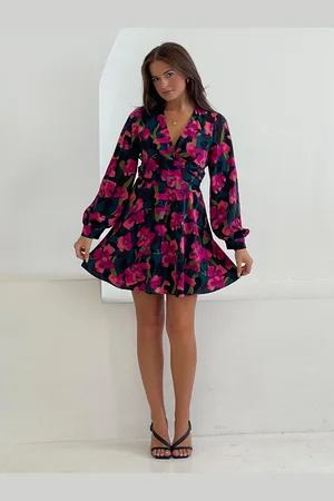 Girl in Mind Mini Ruth Floral Wrap Skater Dress40
