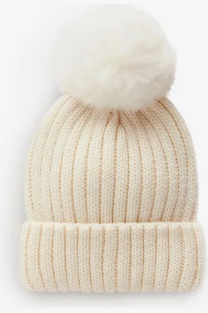 Next Prążkowana czapka beanie z pomponem (3 mies.