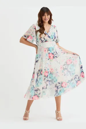 Scarlett & Jo Victoria Angel Sleeve Mesh Midi Long Dress40