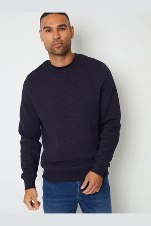 Threadbare Jacquard Textured Crew Neck SweatshirtL