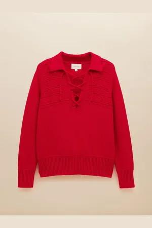 Joules Annie Lace Up Collared JumperL