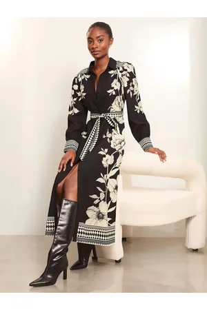 Lipsy London Long Sleeve Placement Print Shirt DressEU 40 (UK 12)