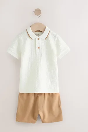 Next Short Sleeve Textured Cotton Polo Shirt and Shorts Set (3mths-7yrs)1.5