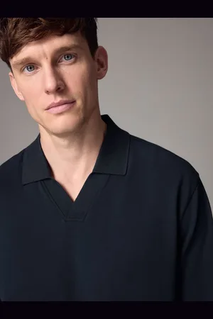 Next Cuban Collar Long Sleeve Polo ShirtS