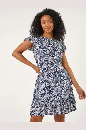 Roman Petite Zebra Print Frill Dress44