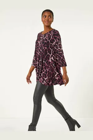 Roman Stretch Textured Animal Print Tunic38