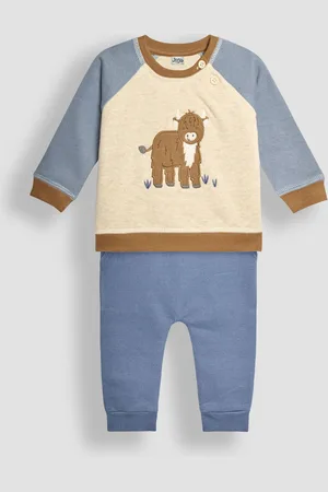 JoJo Maman Bébé Cow Sweatshirt & Jogger Baby Set6
