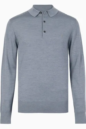 AllSaints Koszulka polo z długim rękawem Allsaints Mode z wełny merinoXS