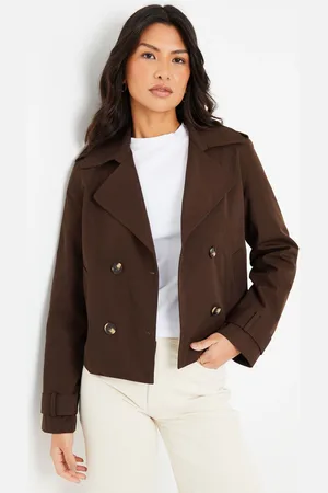 Threadbare Double Breasted Cropped Trench Jacket42