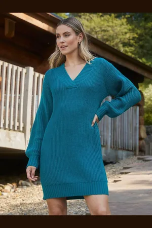 Threadbare V-Neck Knitted Jumper Dress38