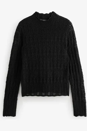 Next Lace Pointelle Stitch Long Sleeve Top with WoolXL regularny