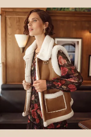 Love & Roses Faux Suede and Shearling Gilet34