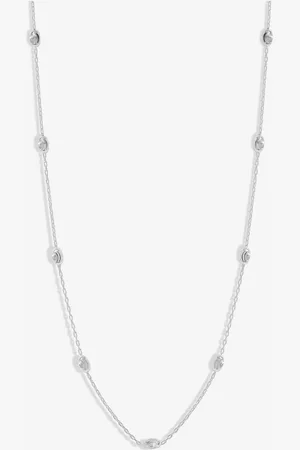 Simply Silver 925 Polished Textured Nugget Chain NecklaceJeden