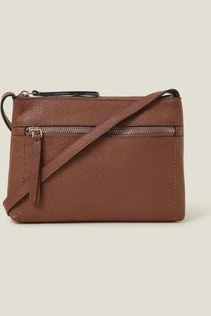 Accessorize Zip Detail Leather Cross-Body BagJeden