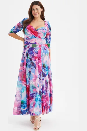 Scarlett & Jo Elizabeth Print Mesh Maxi Gown50