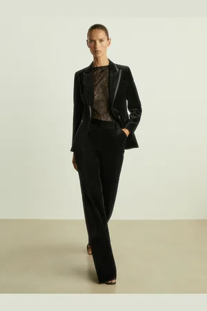 Reiss Parisa Velvet Flared Suit Trousers40 R