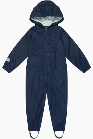 Mori Blue Recycled Waterproof Cosy Hooded Puddlesuit6-12 miesięcy