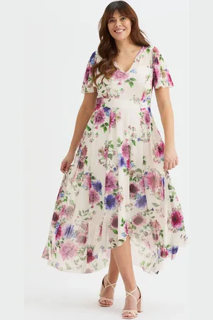 Scarlett & Jo Tilly Multi Print Angel Sleeve Sweetheart Dress54
