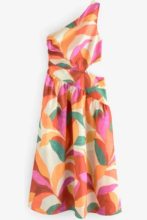 Style Cheat One Shoulder Printed Jasmine Midi Dress42