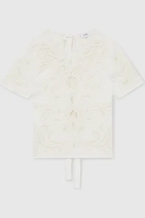 Reiss Iyla Floral Cut-Out Embroidery Top38