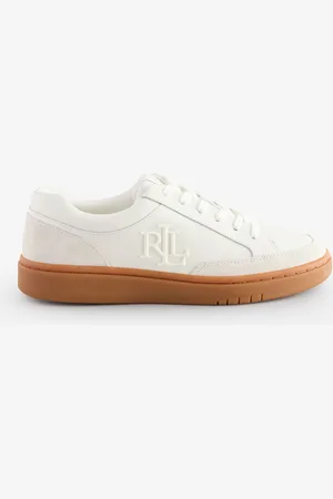 Ralph Lauren Hailey Gum Sole Leather White TrainersEU 42 (UK 8)