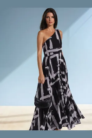 Religion Signature One Shoulder Maxi Dress With Full Multi Layered Skirt38