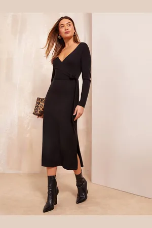 Friends Like These Knitted Wrap Midi Dress44