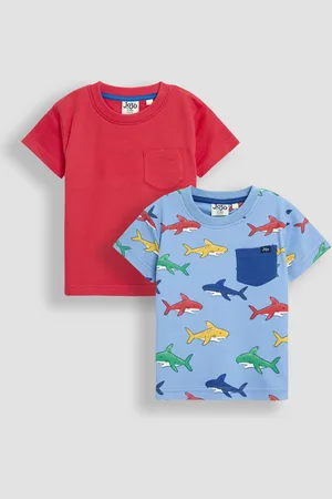 JoJo Maman Bébé 2-Pack Printed & Plain T-Shirts8692 cm