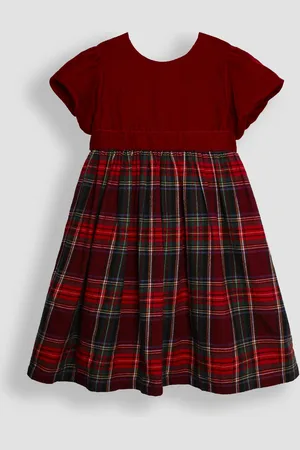 JoJo Maman Bébé Check & Velvet Party Dress1.5
