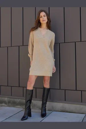 Threadbare V-Neck Knitted Jumper Dress38