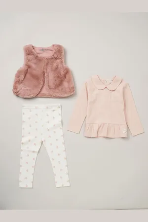 LILY & JACK Natural Faux Fur Gilet Top and Legging Outfit Set18 Months (86cm)
