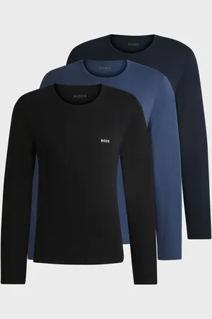 HUGO BOSS Logo Long Sleeve 100% Cotton T-Shirts 3 PackS