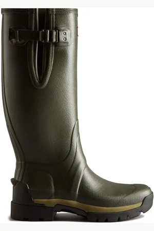 Hunter Mens Green Balmoral Tall Side Adjustable Neoprene Lined Techsole WelliesEU 39 (UK 6)