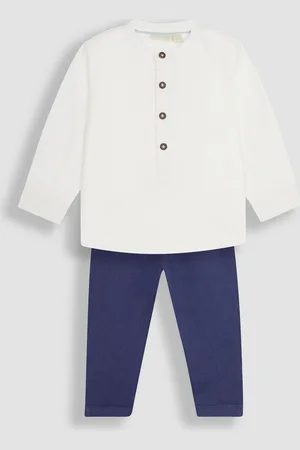 JoJo Maman Bébé 2-Piece Embroidered Grandad Shirt & Trousers Set2