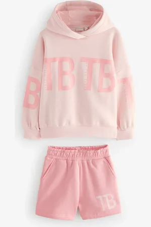 Ted Baker Pink Tonal Printed Hoodie and Shorts Set 2 Piece146152 cm