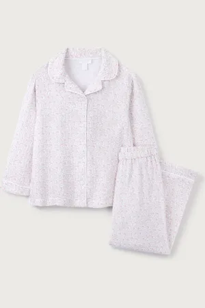 The White Company Natural 100% Organic Cotton Relaxed Double Heart Vine Traditional Fit Pyjamas8692 cm