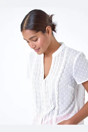 Roman Textured Spot Lace Trim Top44