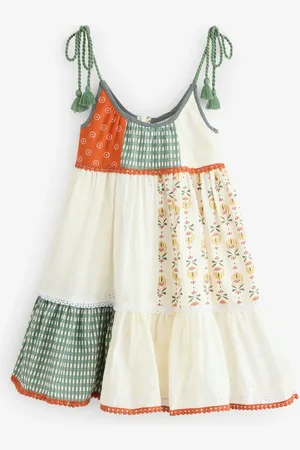 MISS Natural Printed Patch Work 100% Cotton Summer Dress116122 cm