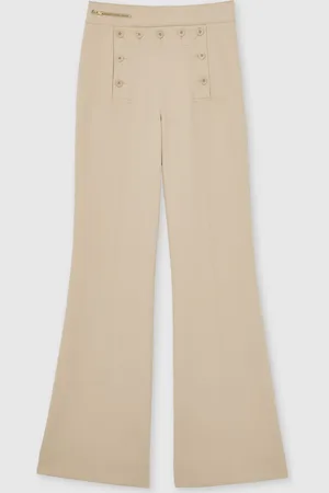 Reiss Sidney Button-Detail Wide Leg Trousers38