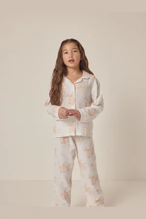 The White Company Pink 100% Organic Cotton Relaxed Double Alice Floral Traditional Pyjamas146152 cm