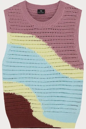 Paul Smith Pink Swirl Knitted 100% Organic Cotton VestXS