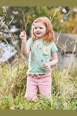 JoJo Maman Bébé 100% Cotton Scallop Hem Appliqué Pocket T-Shirt9298 cm