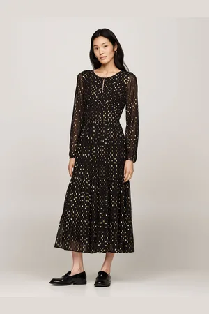 Tommy Hilfiger Fil Coupe Sparkle Maxi Black Dress34