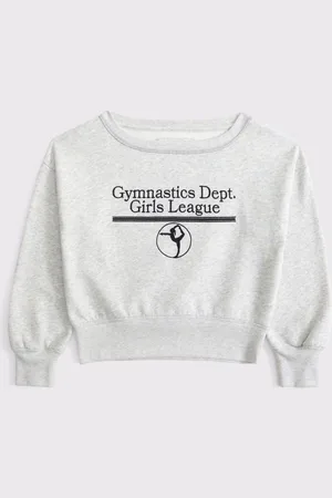 Abercrombie & Fitch Off Shoulder Graphic Jersey Sweatshirt17 lat